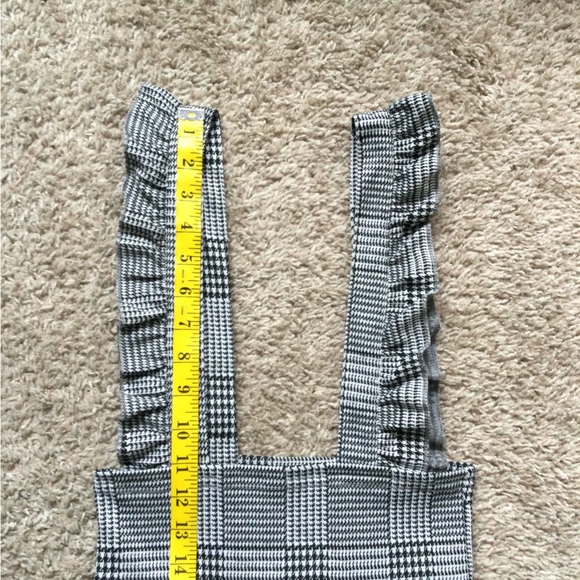 Plaid Ruffle Trim Overall Dress - Picture 9 of 14